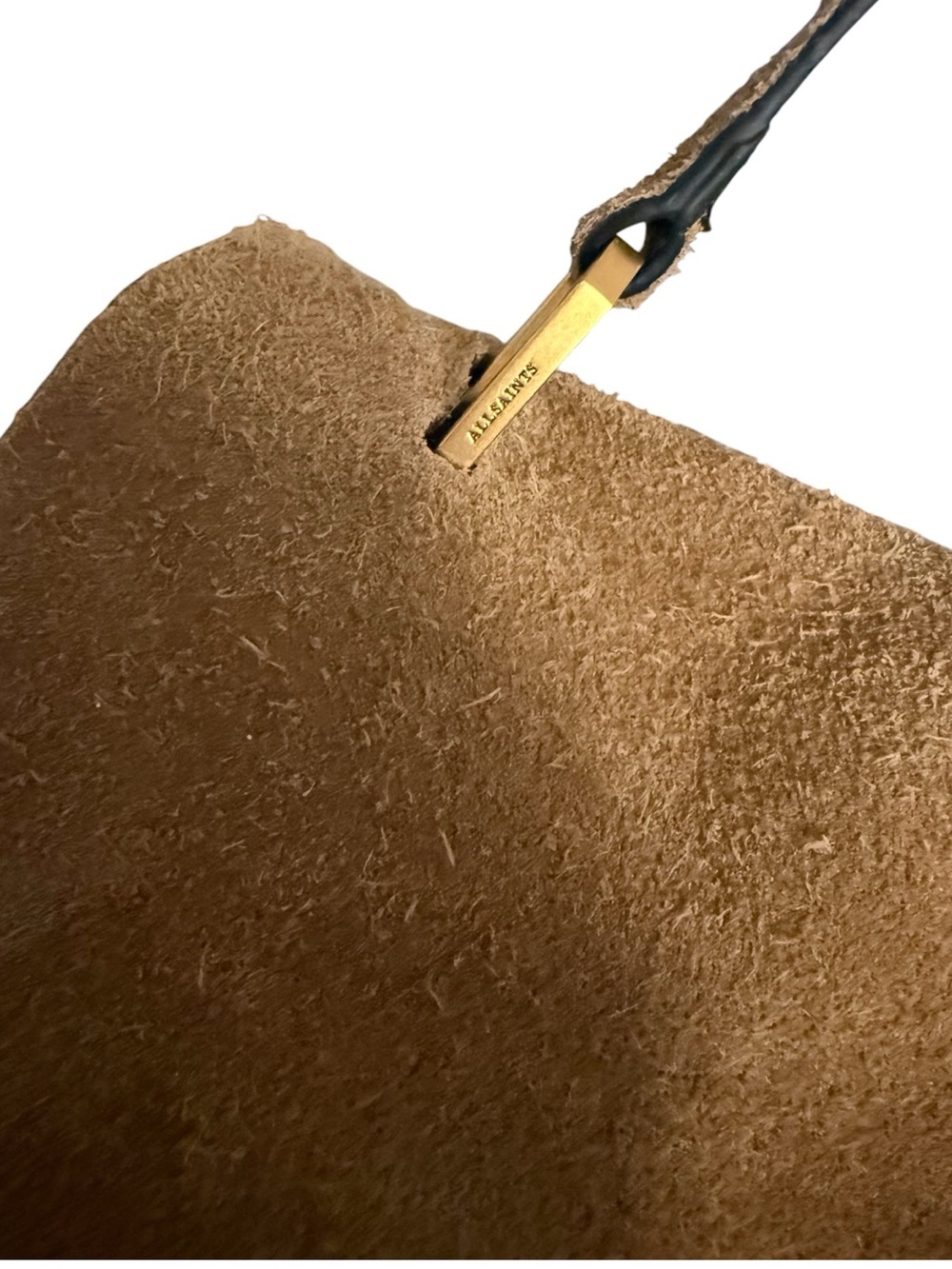 AllSaints Suede Shoulder Bag in Brown - Picture 2 of 3